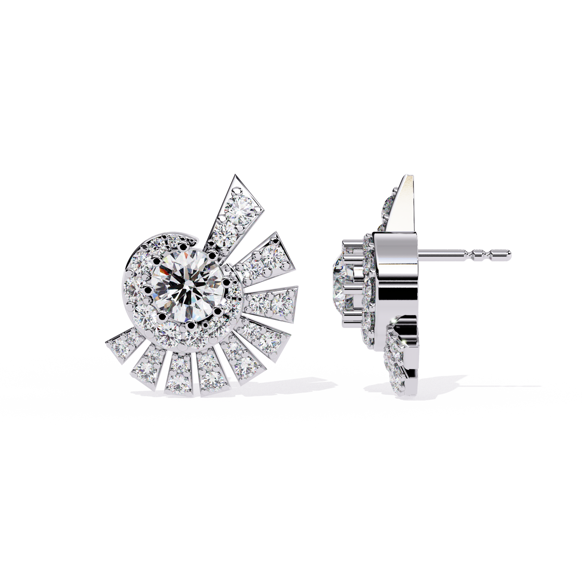 Buy Celestial Burst Natural Diamond Earrings |Solitairekart